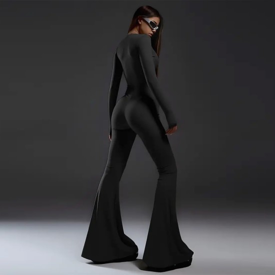 Спортен гащеризон, цвят черен, jumpsuit, Ft8179 Спортен гащеризон, цвят черен, jumpsuit, Ft8179