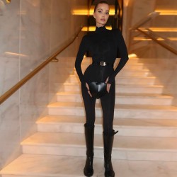 Елегантен Черен Дамски Гащеризон с Колан, jumpsuit, Ft8879