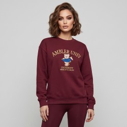 Дамска бордо блуза с бродерия AMBLER UNIV, Ft6006