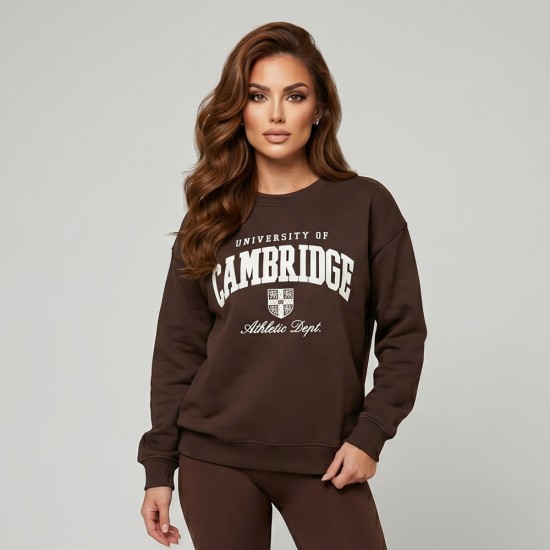 Дамска кафява блуза UNIVERSITY OF CAMBRIDGE, Ft6009 Дамска кафява блуза UNIVERSITY OF CAMBRIDGE, Ft6009